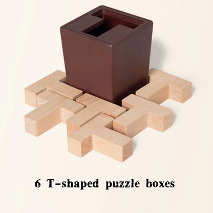 T-Shaped Wooden IQ Puzzle Game