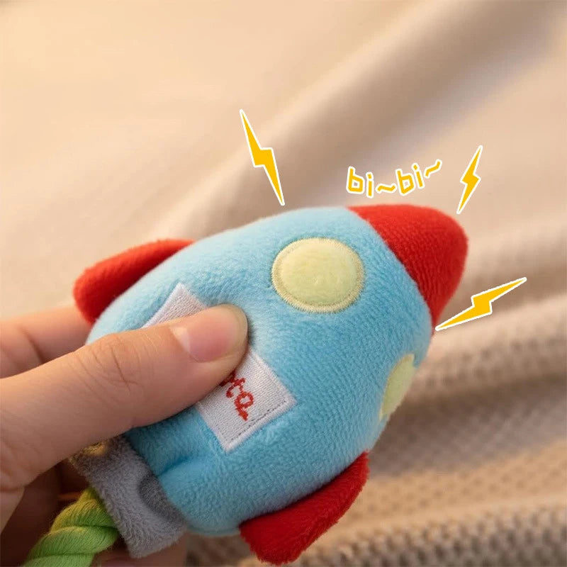 Rocket Shape Plush Dog Toy