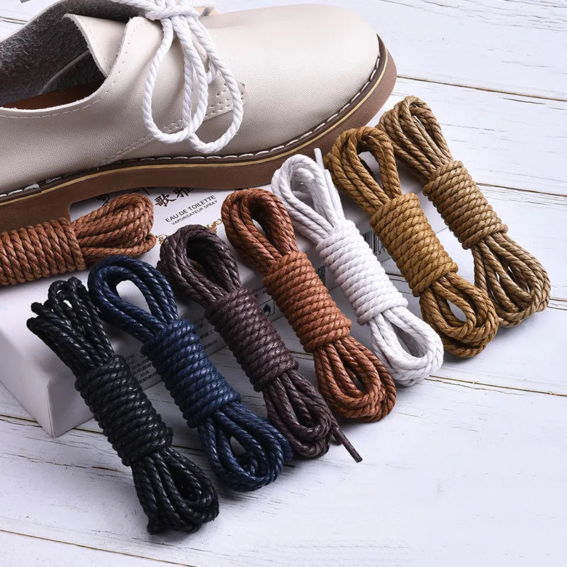 Round Waxed Cotton Shoelaces
