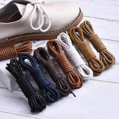Round Waxed Cotton Shoelaces
