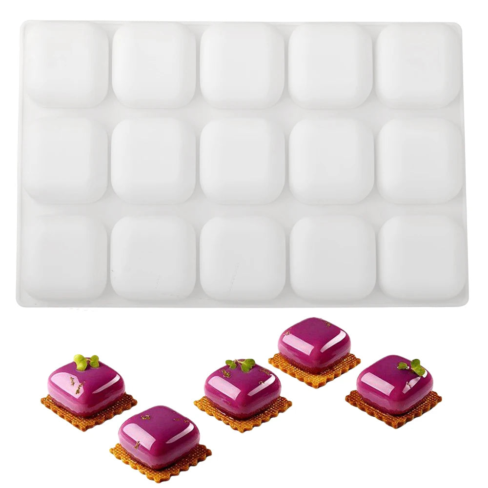 Cube Silicone Baking Mold for Mousse Cakes, Chocolates & French Desserts