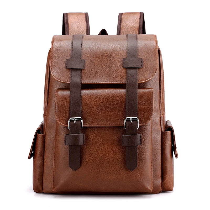 Men’s PU Leather Laptop Backpack