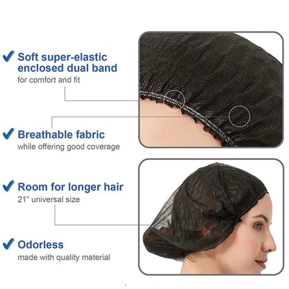 Disposable Hair Net Caps for Medical, Food Service, Salon & Spa Use