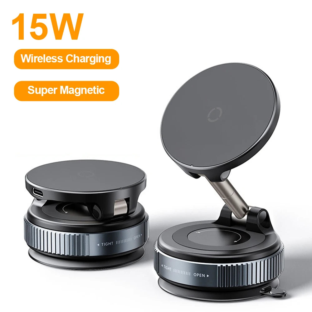 15W Wireless Car Charger Phone Holder with RGB Light