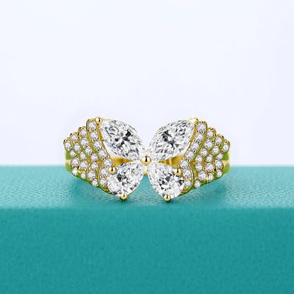 14K Gold-Filled Moissanite Butterfly Ring
