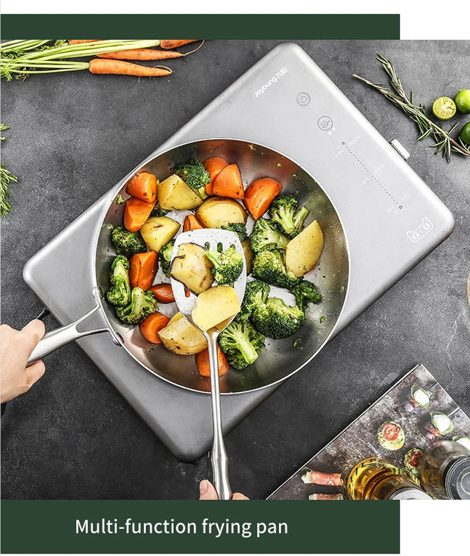 Uncoated Stainless Steel Chef’s Frying Pan – 28cm