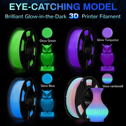 Glow-in-the-Dark PLA 3D Printer Filament Bundle
