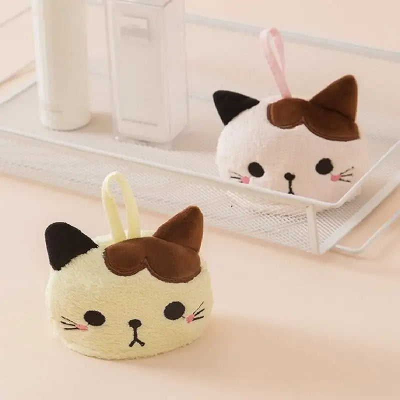 Cute Cat Coral Fleece Kitchen Hand Towel