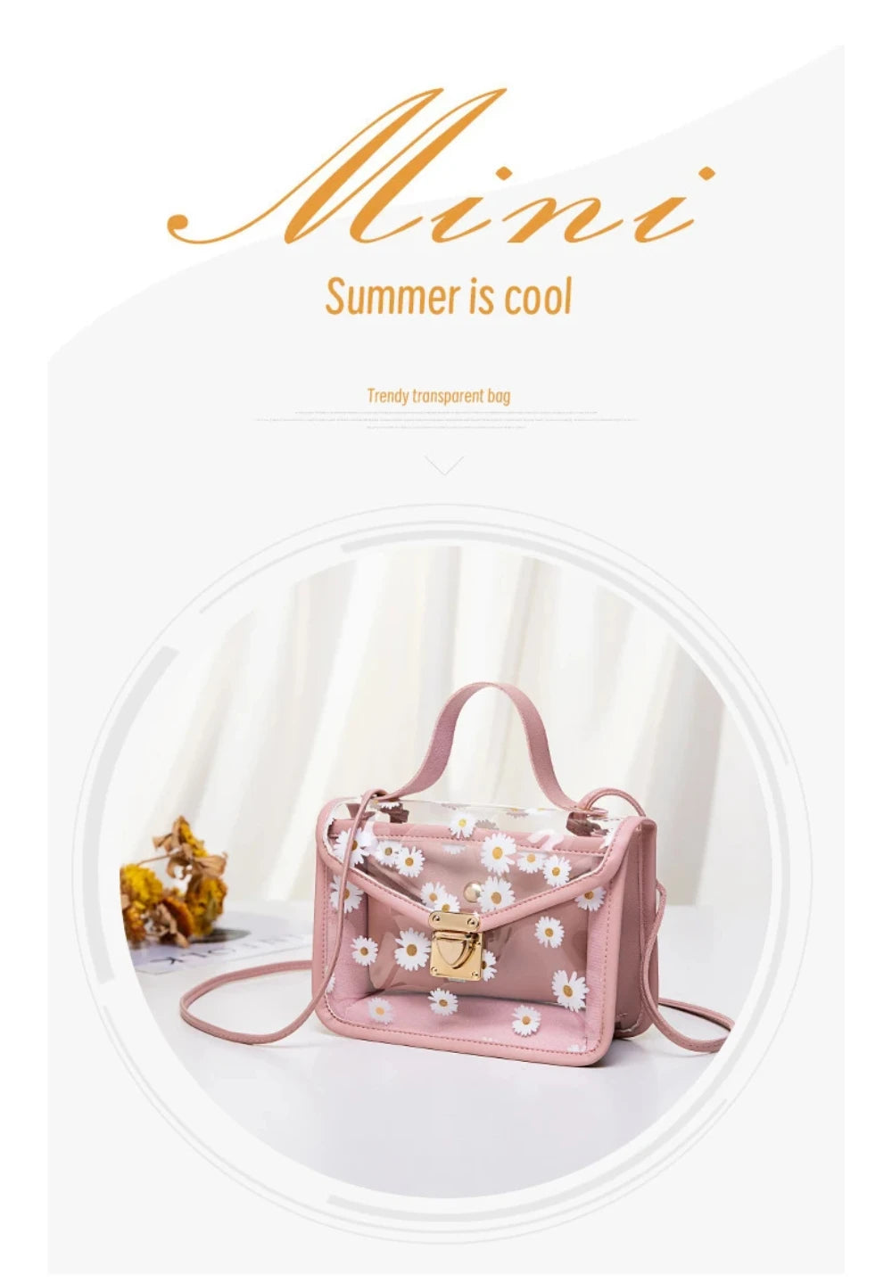 Women’s Transparent Floral Crossbody Shoulder Bag
