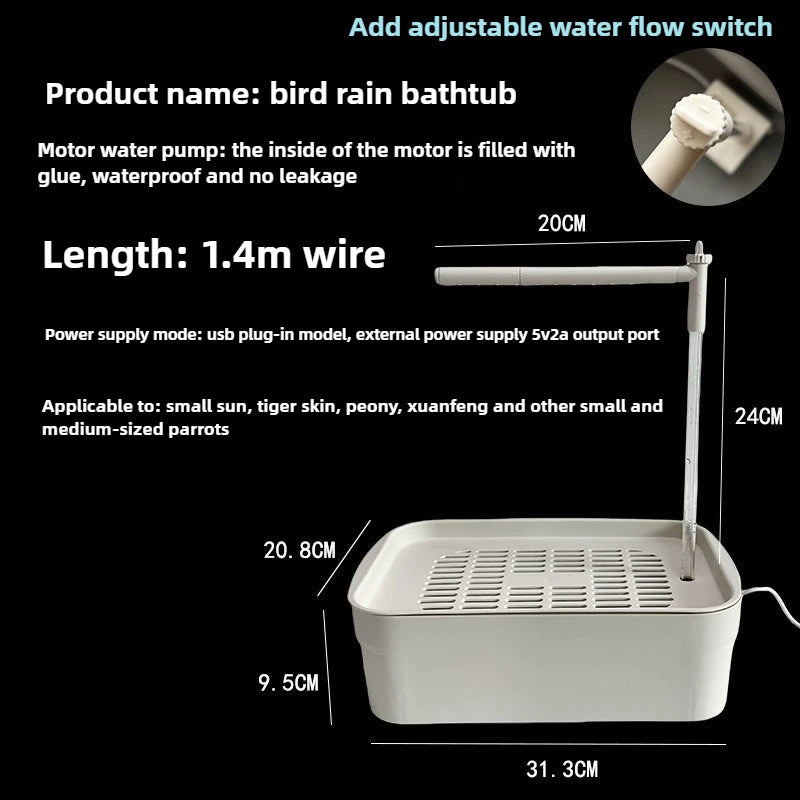 Automatic USB Bird Bath Fountain