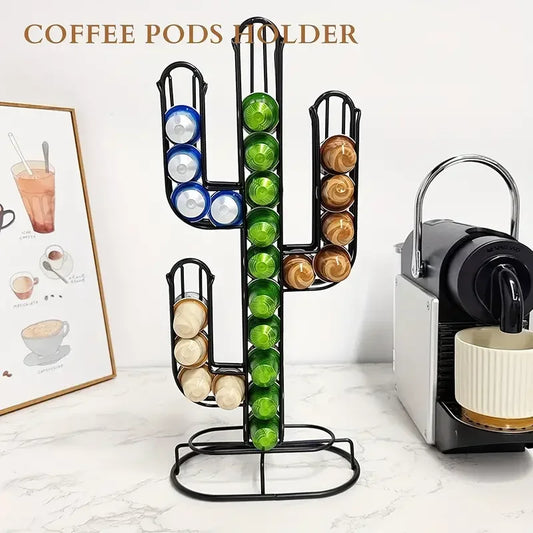 Cactus Shaped Coffee Pod Holder – 48 Capsule Storage Stand