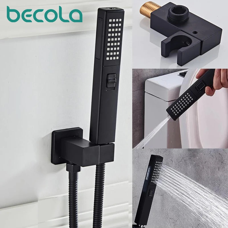 Black 2-Function Handheld Shower & Spray Gun Set