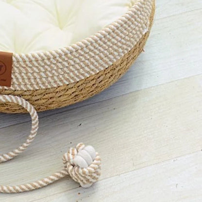 Handwoven Wicker Cat Bed