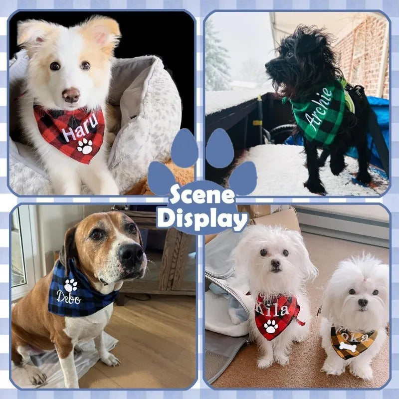 Custom Embroidered Dog Bandana – Personalized Pet Scarf Collar