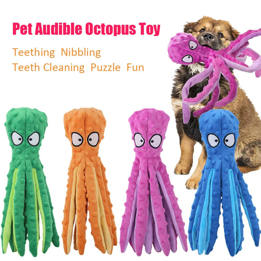 Stuffing-Free Octopus Squeaky Dog Toy