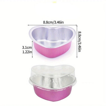 Heart Shape Disposable Aluminum Cupcake Liners