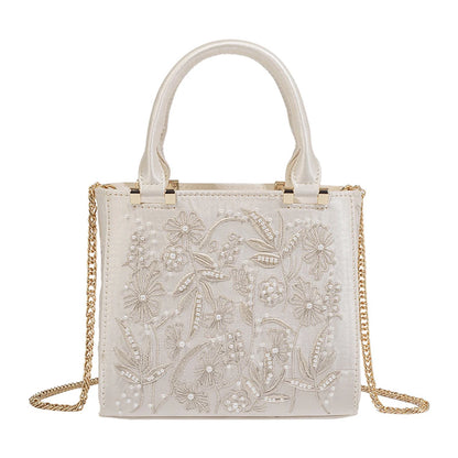Pearl Beaded Mini Tote Bag
