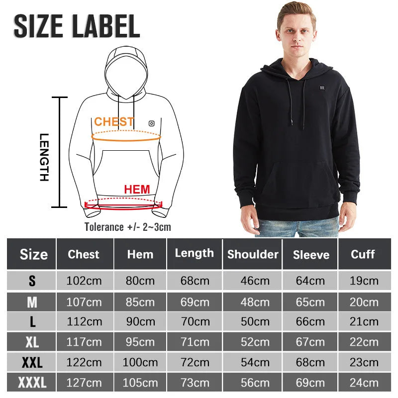 Men's USB Heated Fleece Hoodie Jacket