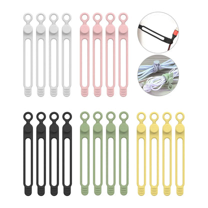 Reusable Silicone Cable Ties for Cord Management & Travel Organization