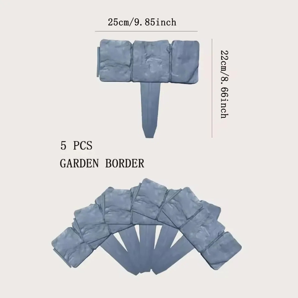 Garden Stone Effect Border Edging Fence Set