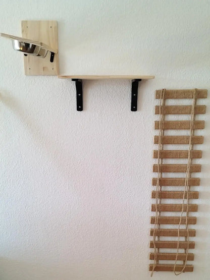 Wooden Wall-Mounted Cat Climbing Shelves & Play Set