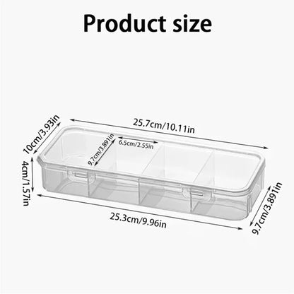 4-Slot Clear Plastic Desktop Organizer with Lid