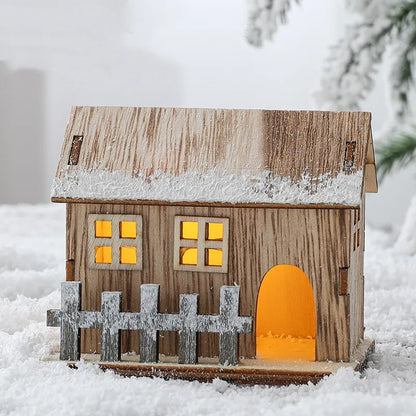 LED Wooden Christmas House Ornament