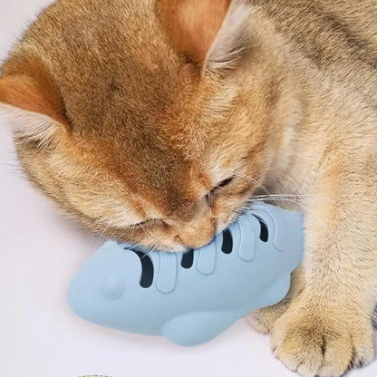 Interactive Silicone Fish Treat Dispenser Cat Toy