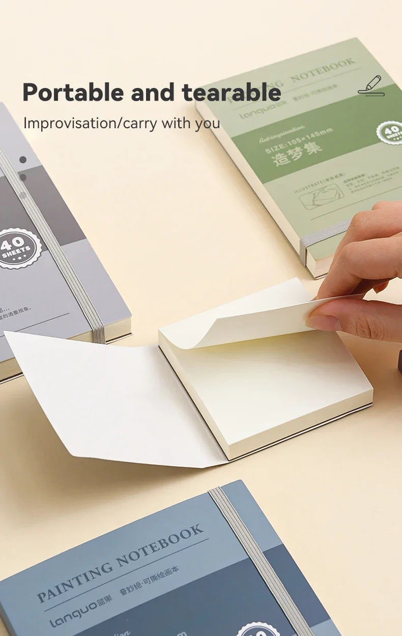 Portable 40-Sheet Mini Sketchbook – 250GSM Thick Paper
