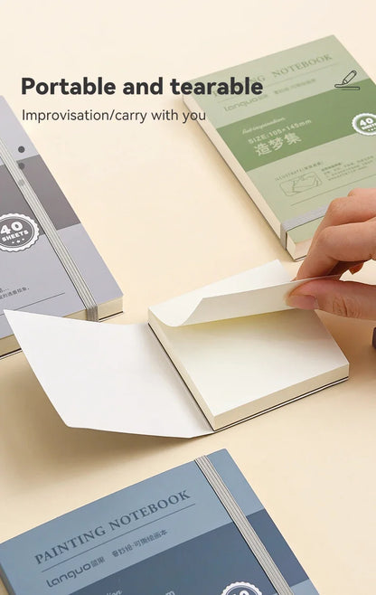 Portable 40-Sheet Mini Sketchbook – 250GSM Thick Paper