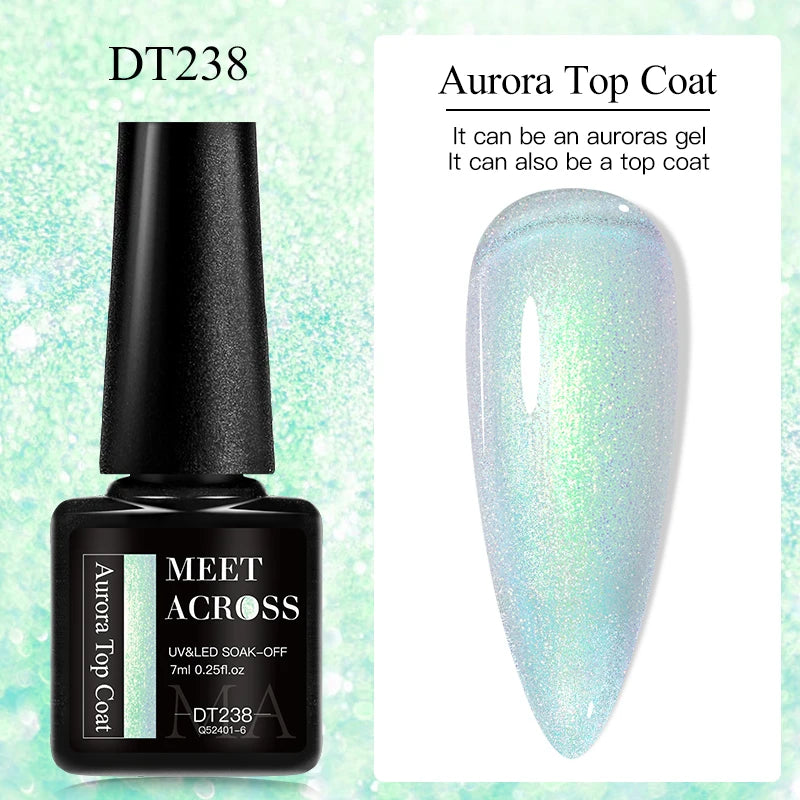 MEET ACROSS 7ml Aurora Gel Nail Top Coat