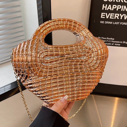 Metallic Acrylic Woven Handbag