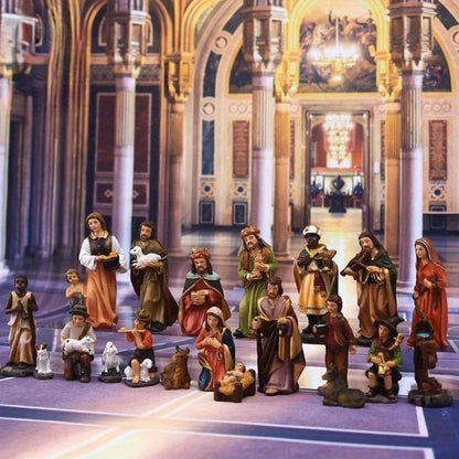 20-Piece Resin Christmas Nativity Figurine Set