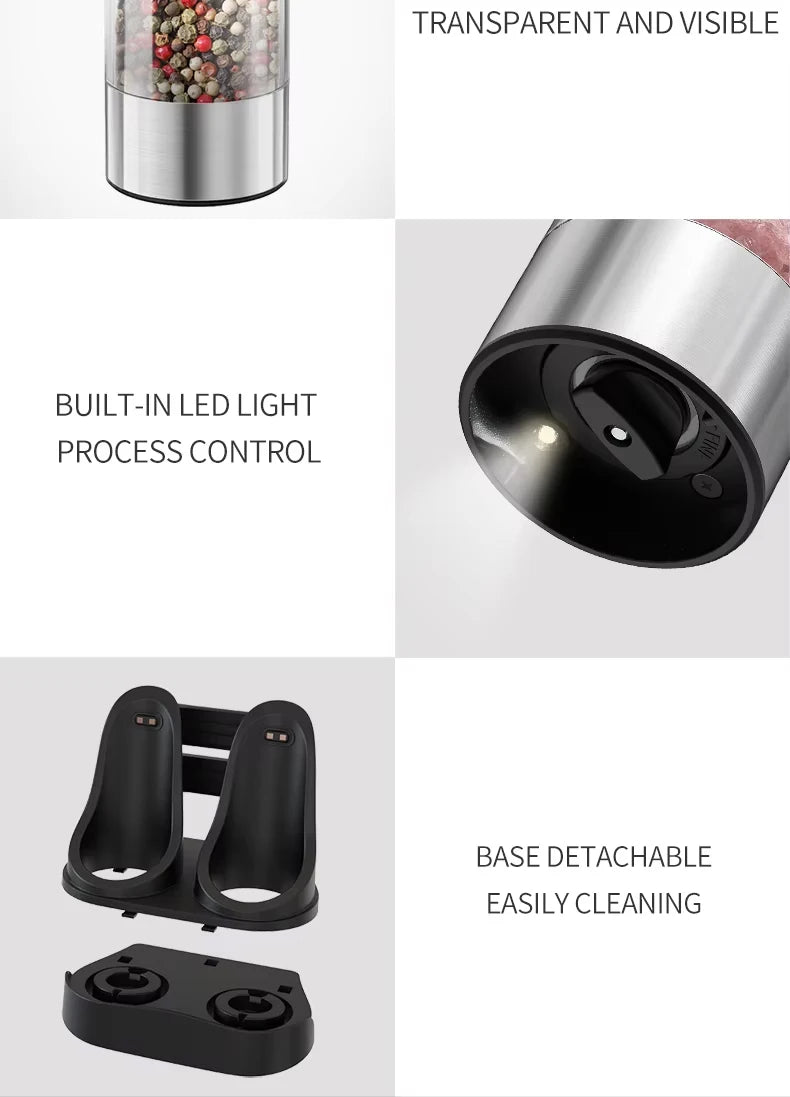 Electric Spice Grinder Set with Charging Base