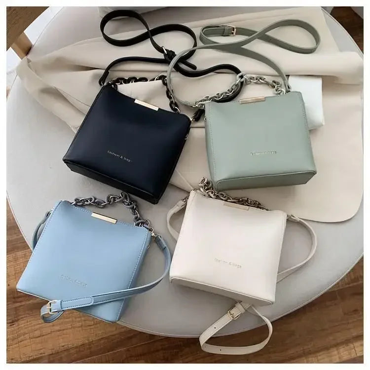 Minimalist Chain Bucket Crossbody Bag