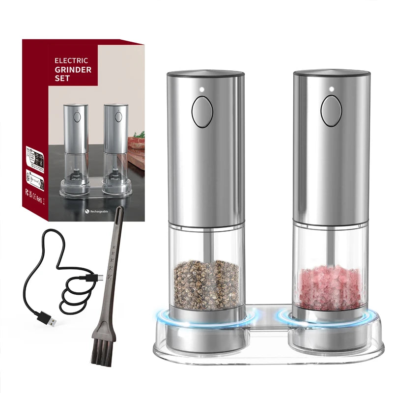Electric Spice Grinder Set with Charging Base