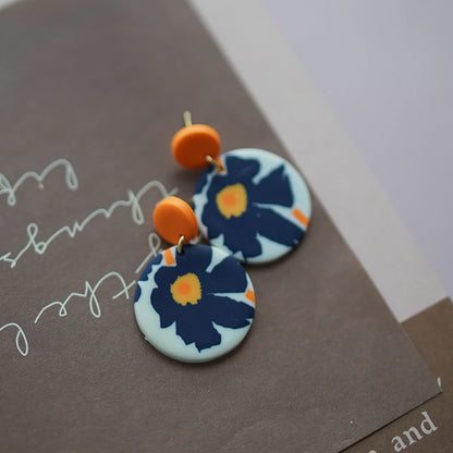 Flower Abstract Art Deco Pattern Earrings