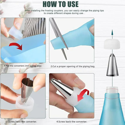 Reusable Silicone Piping Bag Cake Decorating Set