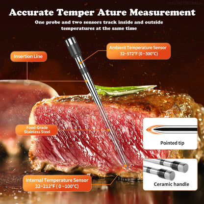 Wireless Bluetooth Meat Thermometer with LED Display