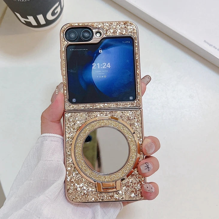 Make up Mirror Jewelled Case For Samsung Z Flip 5