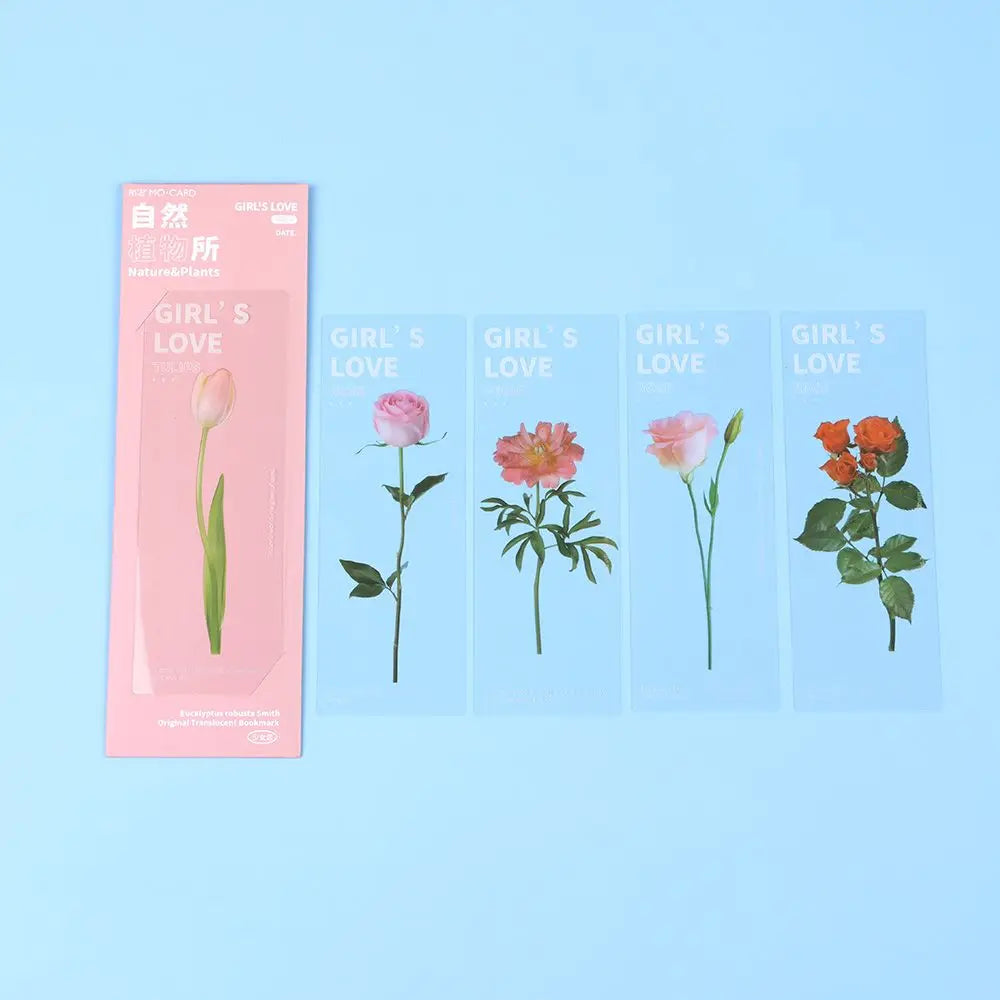 Translucent Flower Bookmark Set