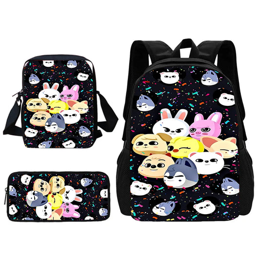 Stray Kids 3-Piece School Bag Set