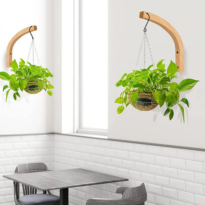 Natural Wooden Wall Plant Hanger