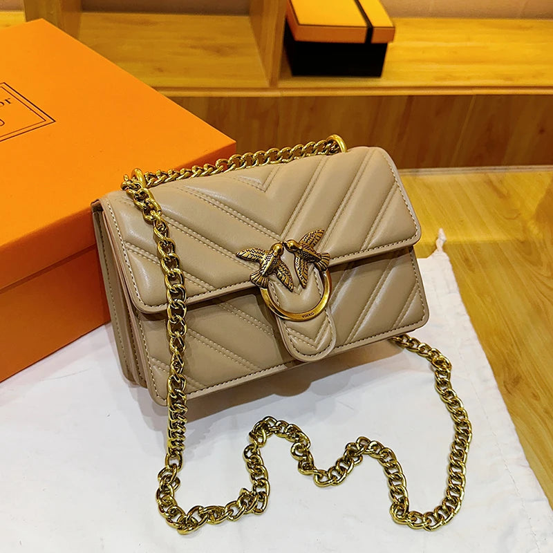 Luxury Quilted Leather Crossbody Handbag