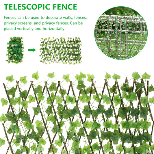 Expandable Artificial Ivy Privacy Fence Screen for Garden & Balcony