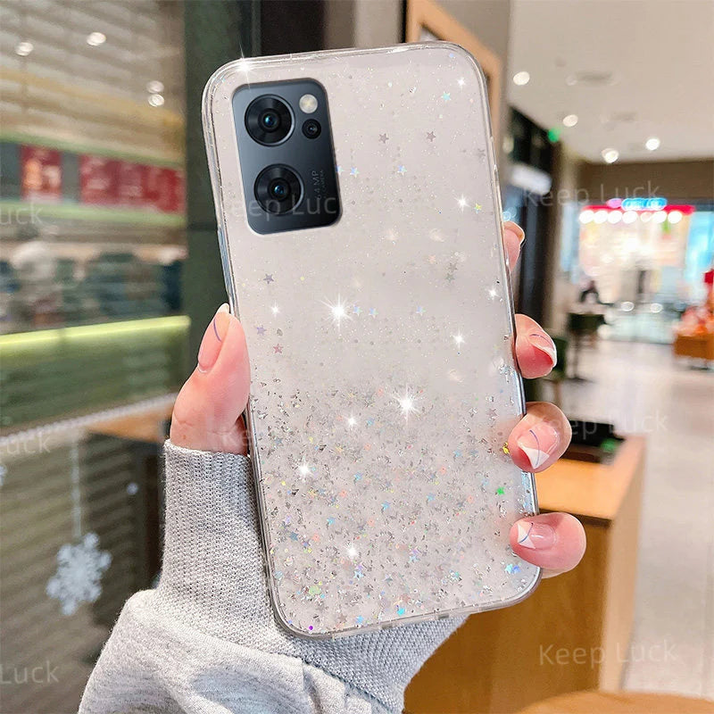 Glitter Phone Case For Oppo A15 A16 A5 A9 A15S A16S A52 A53 A54 A72 A73 A74 A93 F17