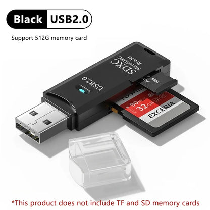 2-in-1 USB SD & TF Memory Card Reader