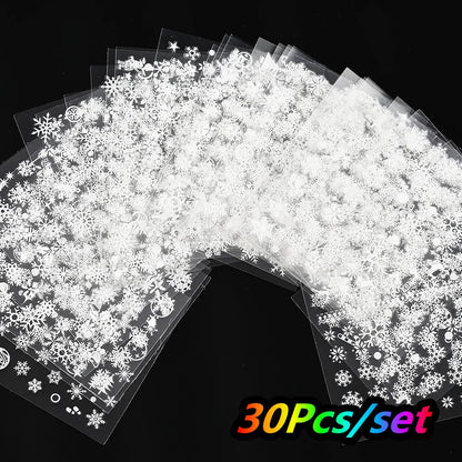 3D Glitter Flower Nail Stickers