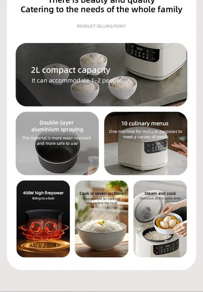 Mini Smart Rice Cooker 2L