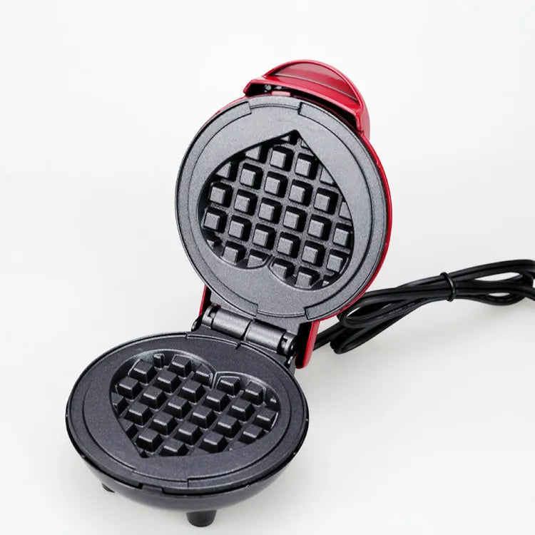 Compact Electric Heart-Shaped Waffle Maker